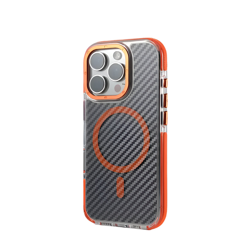 Carbon Fibre Texture MagSafe Shockproof Case for iPhone
