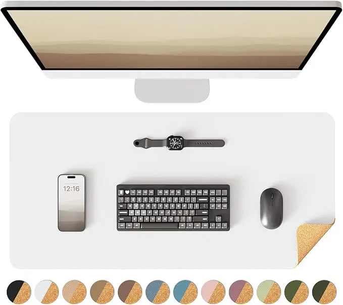 YSAGi Double-Sided PU Leather and Cork Desk Mat