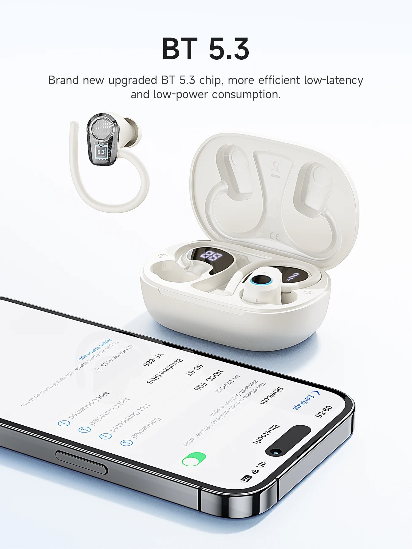 HOCO EQ8 Bluetooth Wireless Earbuds with LED Digital Display