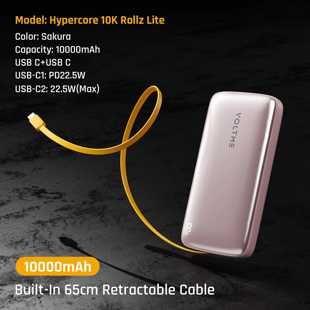 VOLTME Hypercore 10K Rollz Lite 10000mAh Portable Power Bank