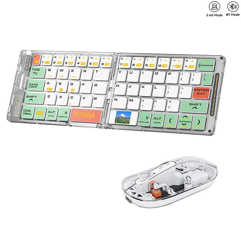 JOMAA Rechargeable Foldable Bluetooth Wireless Keyboard and Mouse