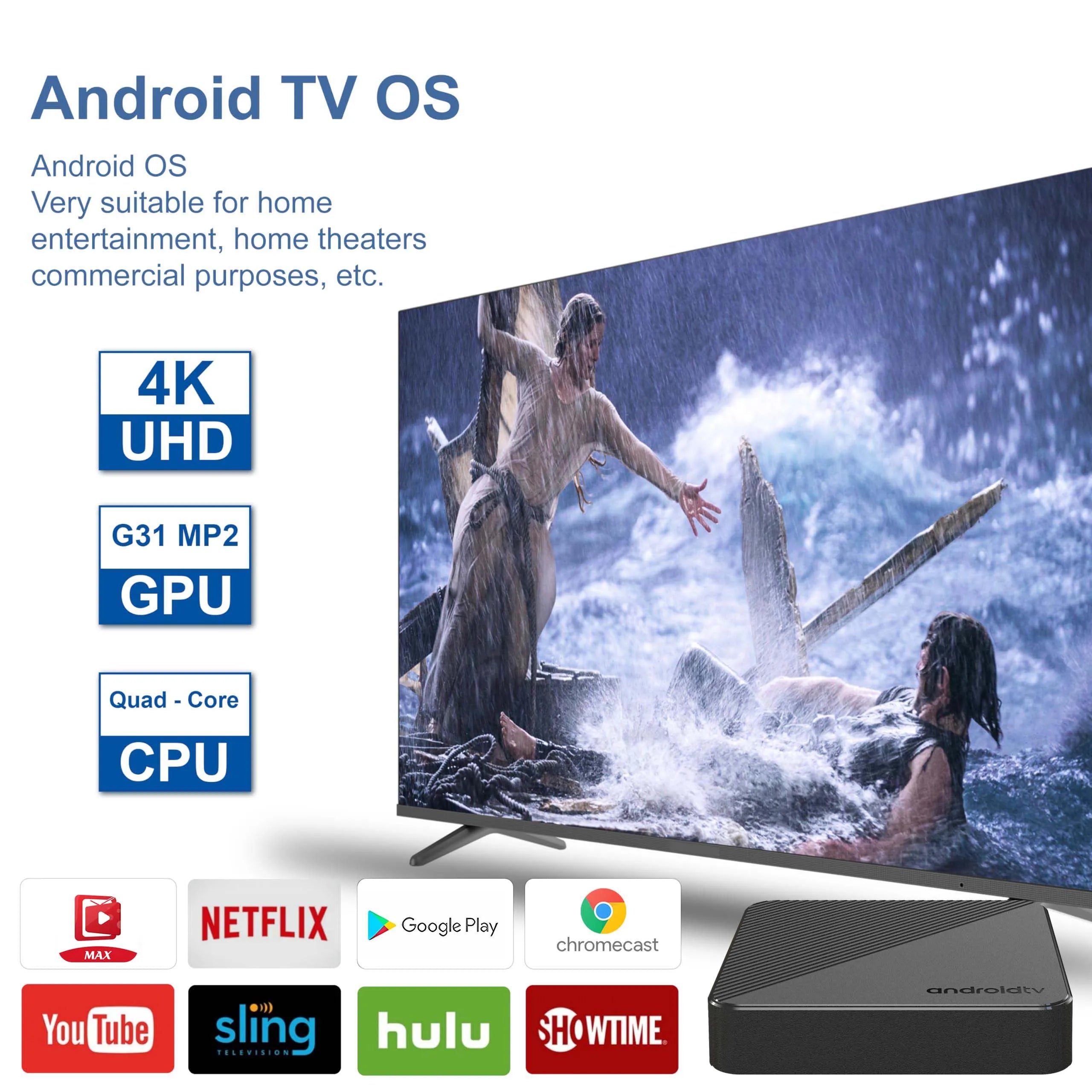 MORTAL T1S 4K Android TV Box with Google Assistant