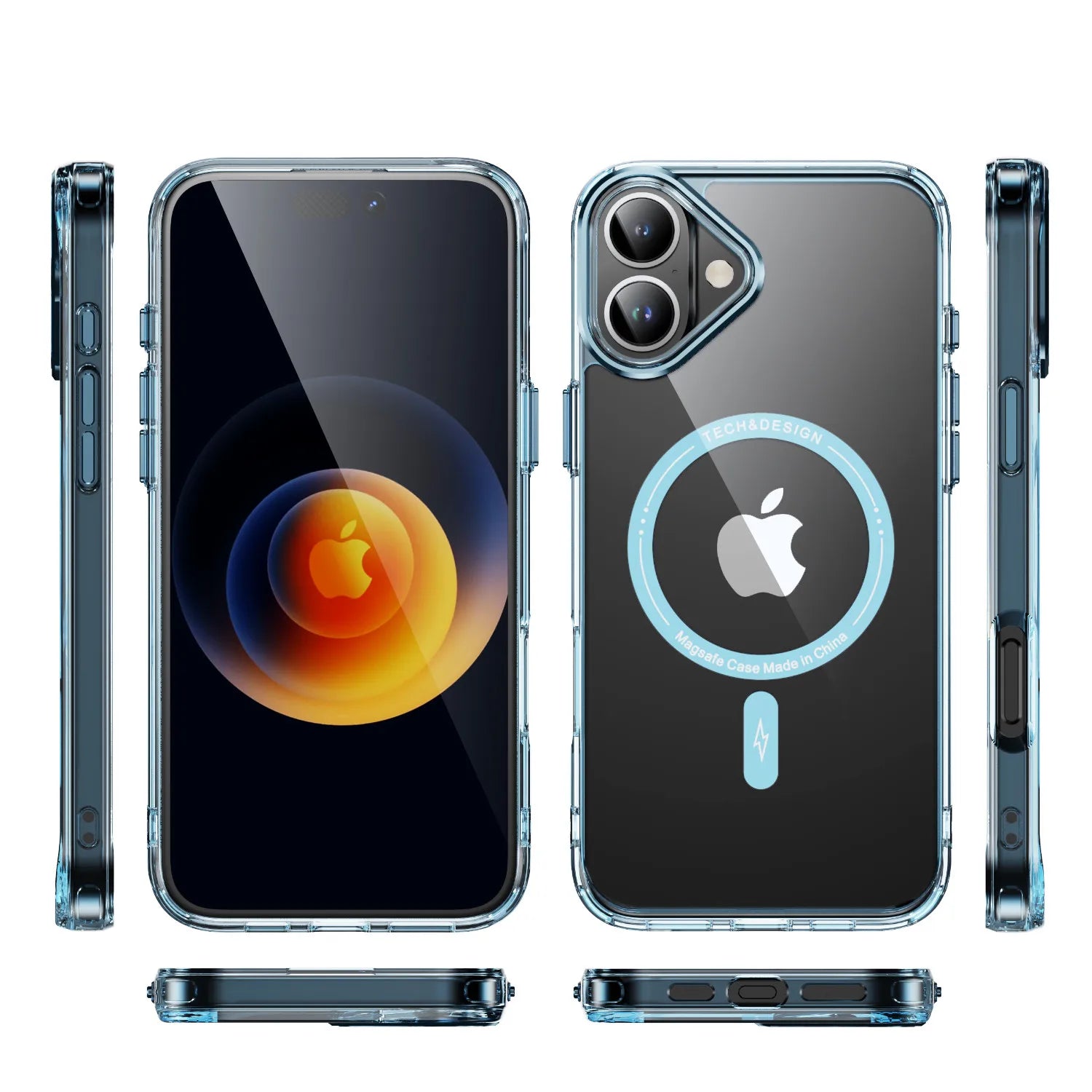 Ultra Thin Transparent MagSafe Shockproof Case for Apple iPhone