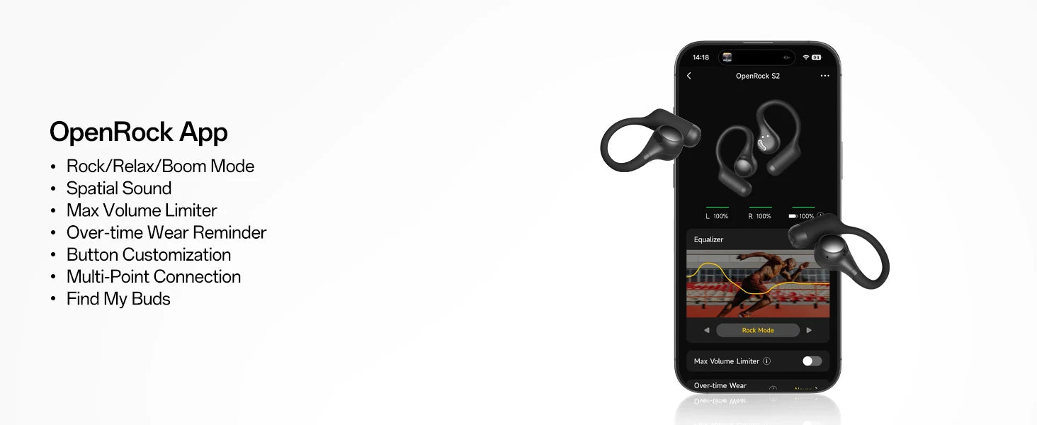 ONEODIO OpenRock S2 Bluetooth Wireless Open Ear Headphones
