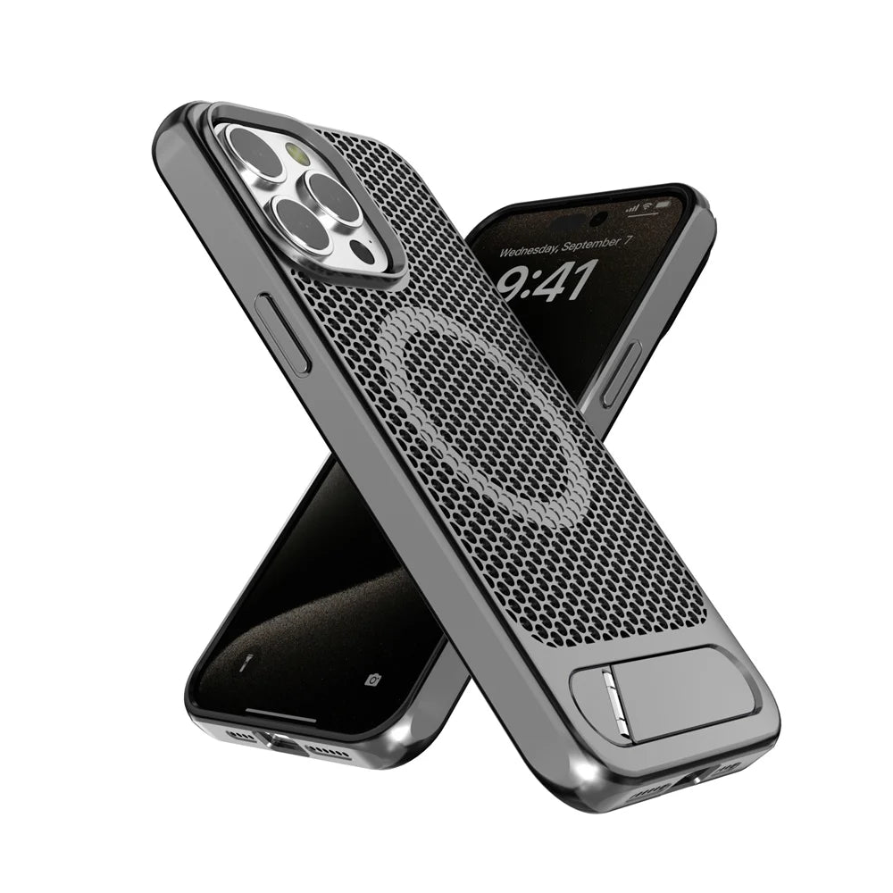 Magnetic Shockproof Cooling Case for iPhone with Stand