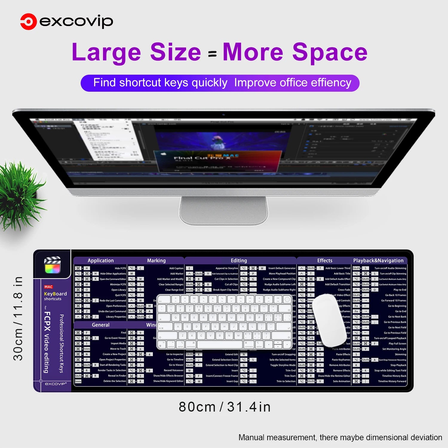 EXCO Non-Slip Adobe Shortcuts Desk Mat & Gaming Pad