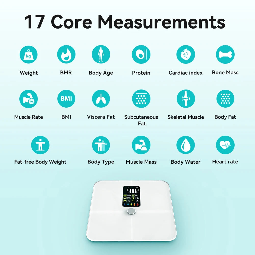 FITDAYS Bluetooth Smart Body Fat Scales - White