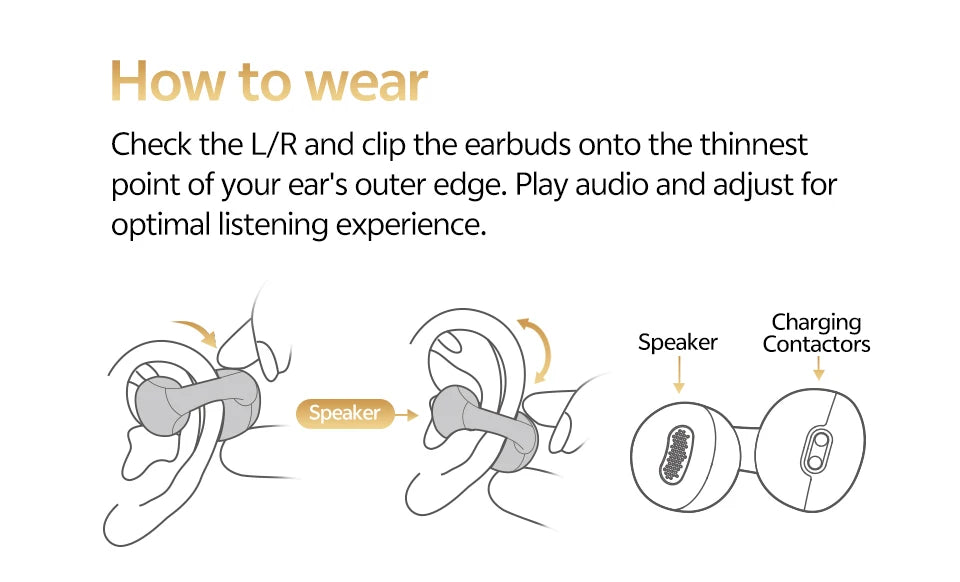 QCY Crossky C30S Clip-on Open Ear Wireless Bluetooth Earbuds