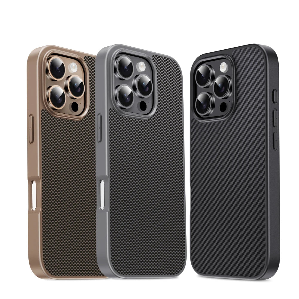 Kevlar Pattern Magsafe Shockproof Matte Case for iPhone