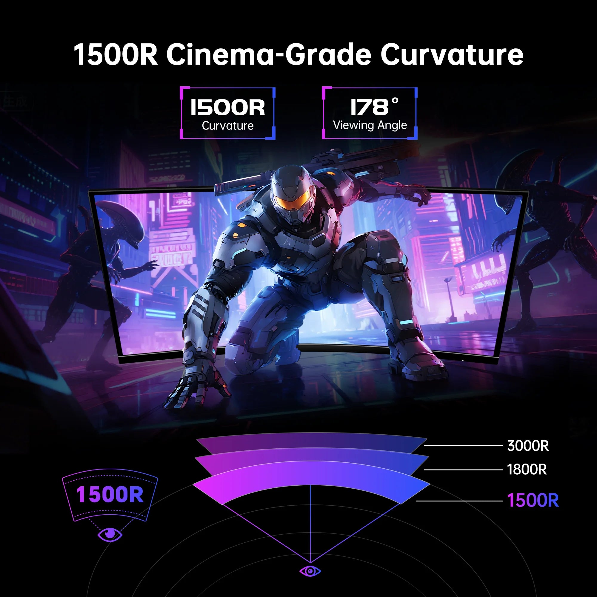 KTC 34" 180Hz UWQHD Curved Gaming Monitor - Black