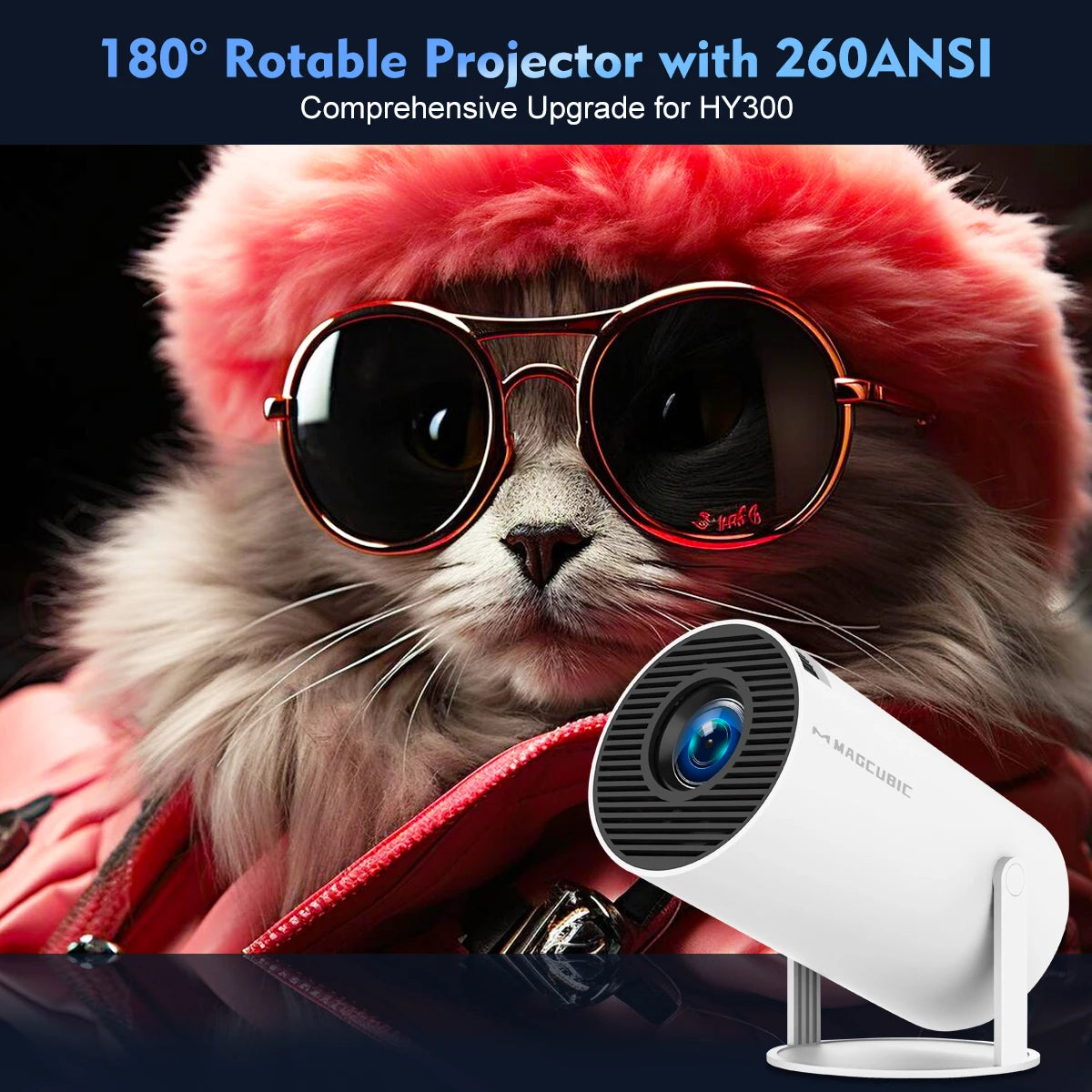MAGCUBIC HY300 Pro Portable Bluetooth Home Cinema Projector