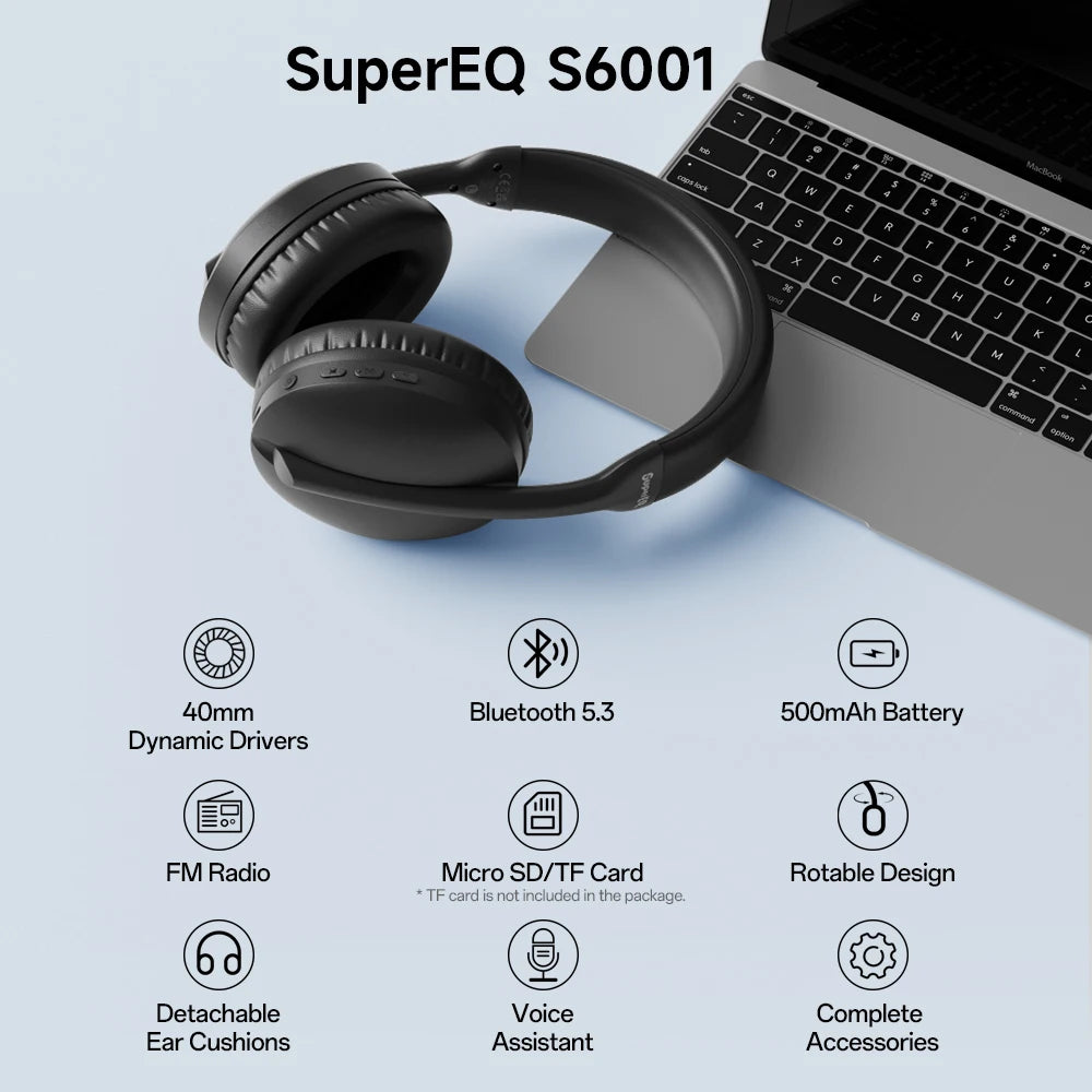 ONEODIO SuperEQ S6001 Bluetooth Wireless Headphones