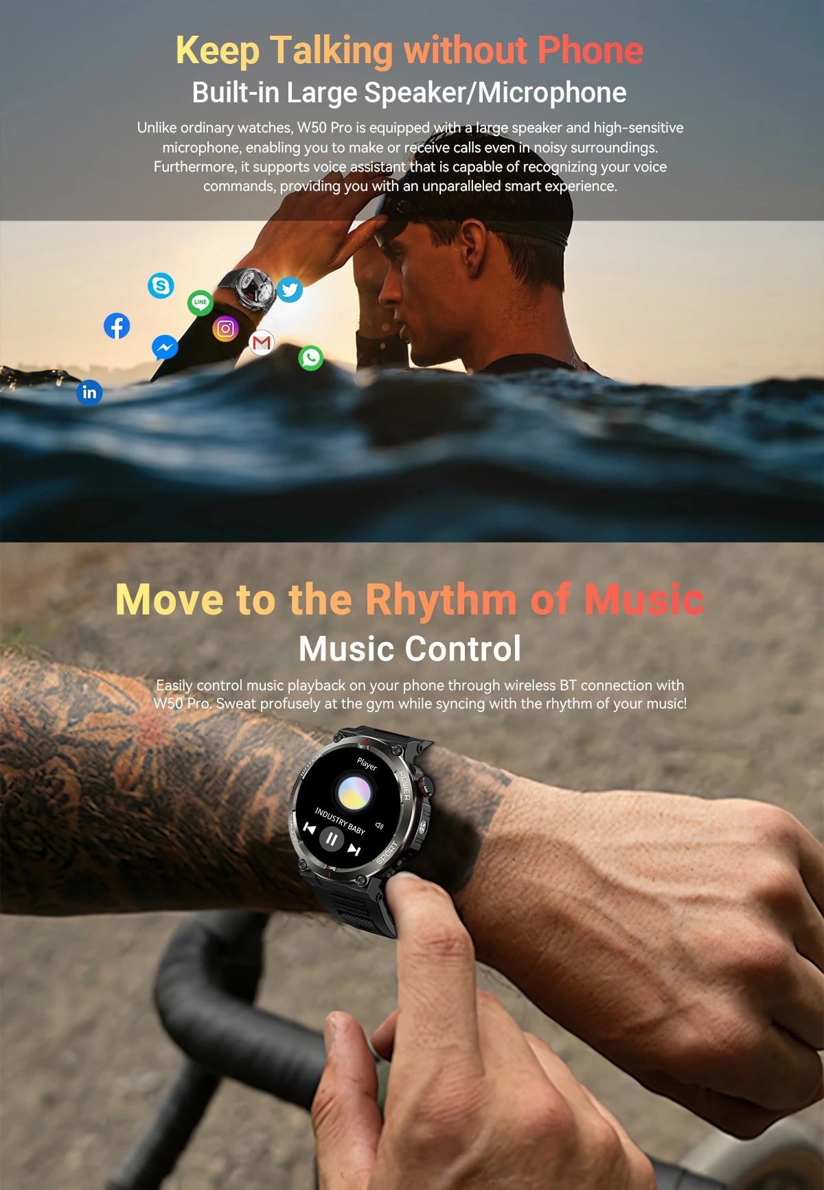 BLACKVIEW W50 Pro 1.45" Tactical Smart Watch