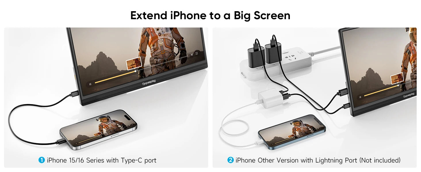 DOPESPLAY Full HD 15.6" Portable Monitor with Integrated Stand