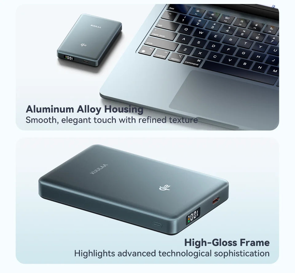 KUULAA Qi2 15W 10000mAh Magnetic Portable Charger and Power Bank