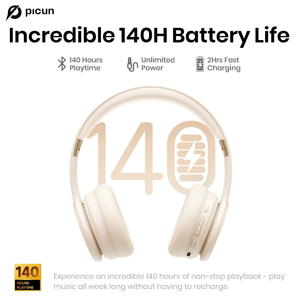 PICUN Solo6 ENC Bluetooth Wireless Headphones