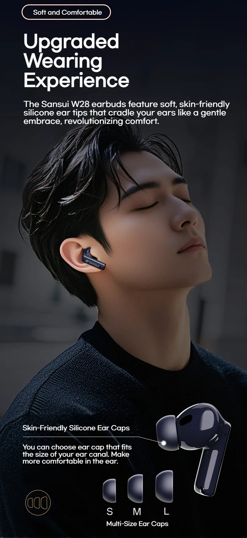 SANSUI W28 ANC Bluetooth Wireless Earphones