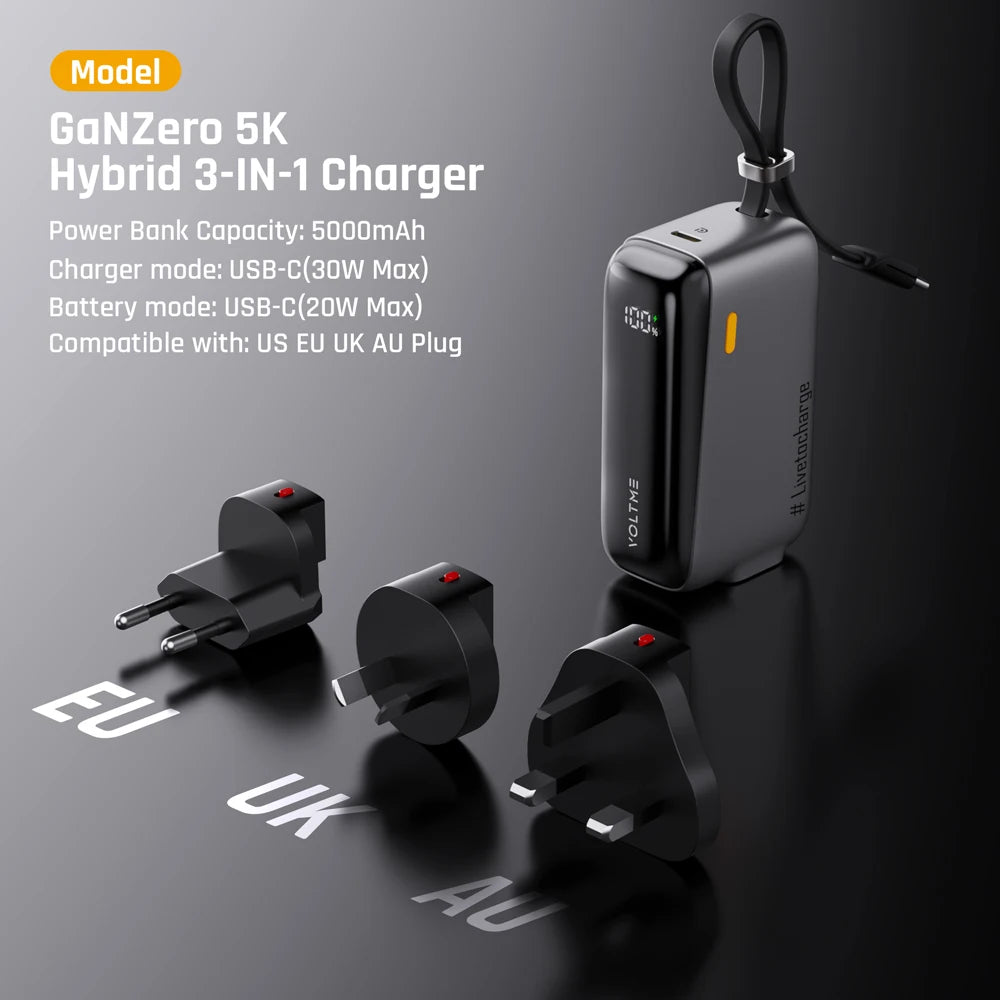 VOLTME GaN Zero 5K Hybrid 3in1 Power Bank and Wall Charger
