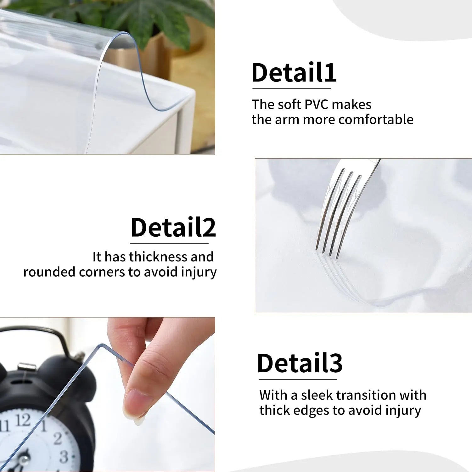 YSAGi Non-Slip PVC Clear Desk Mat
