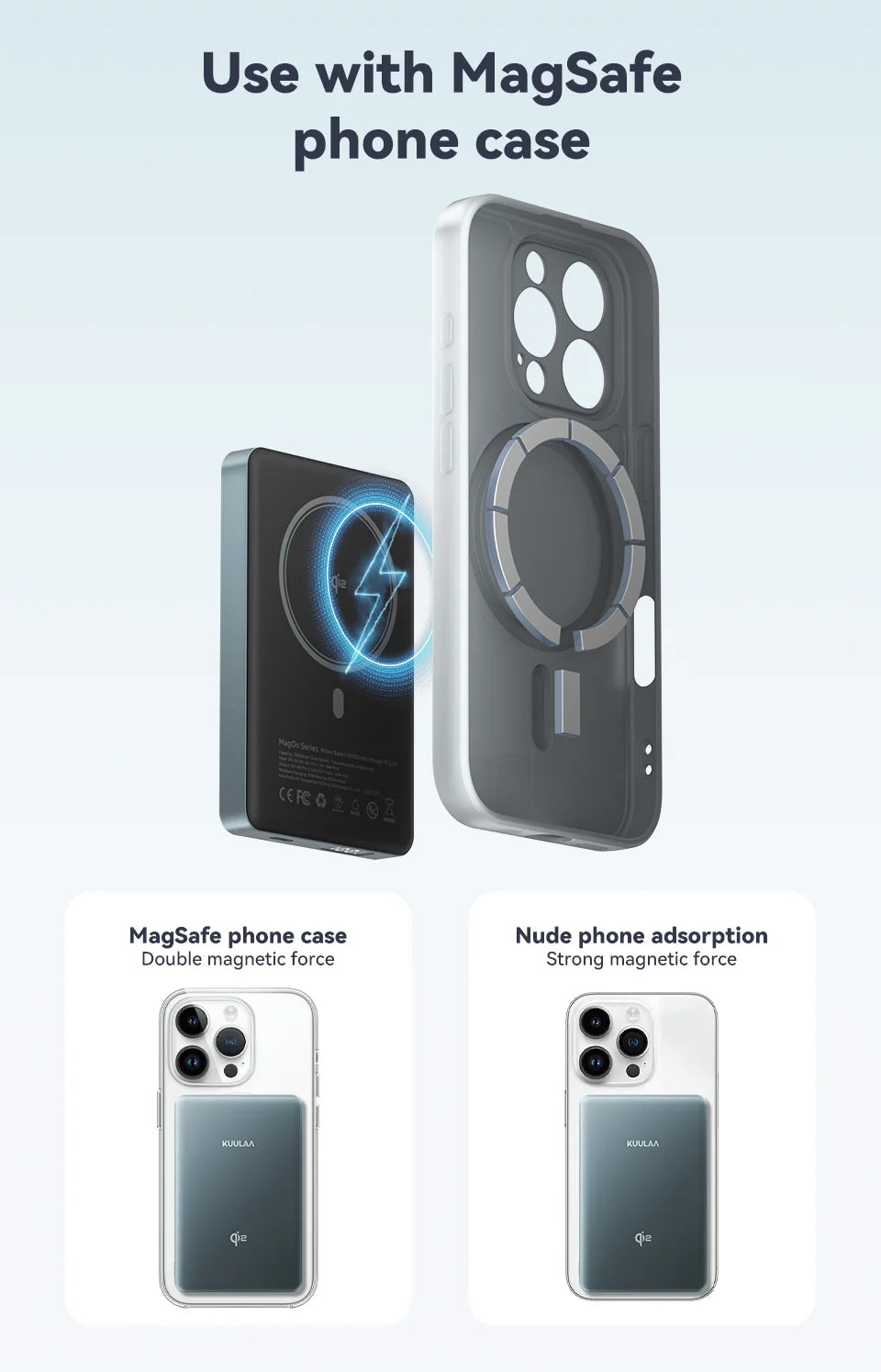 KUULAA Qi2 15W 10000mAh Magnetic Portable Charger and Power Bank