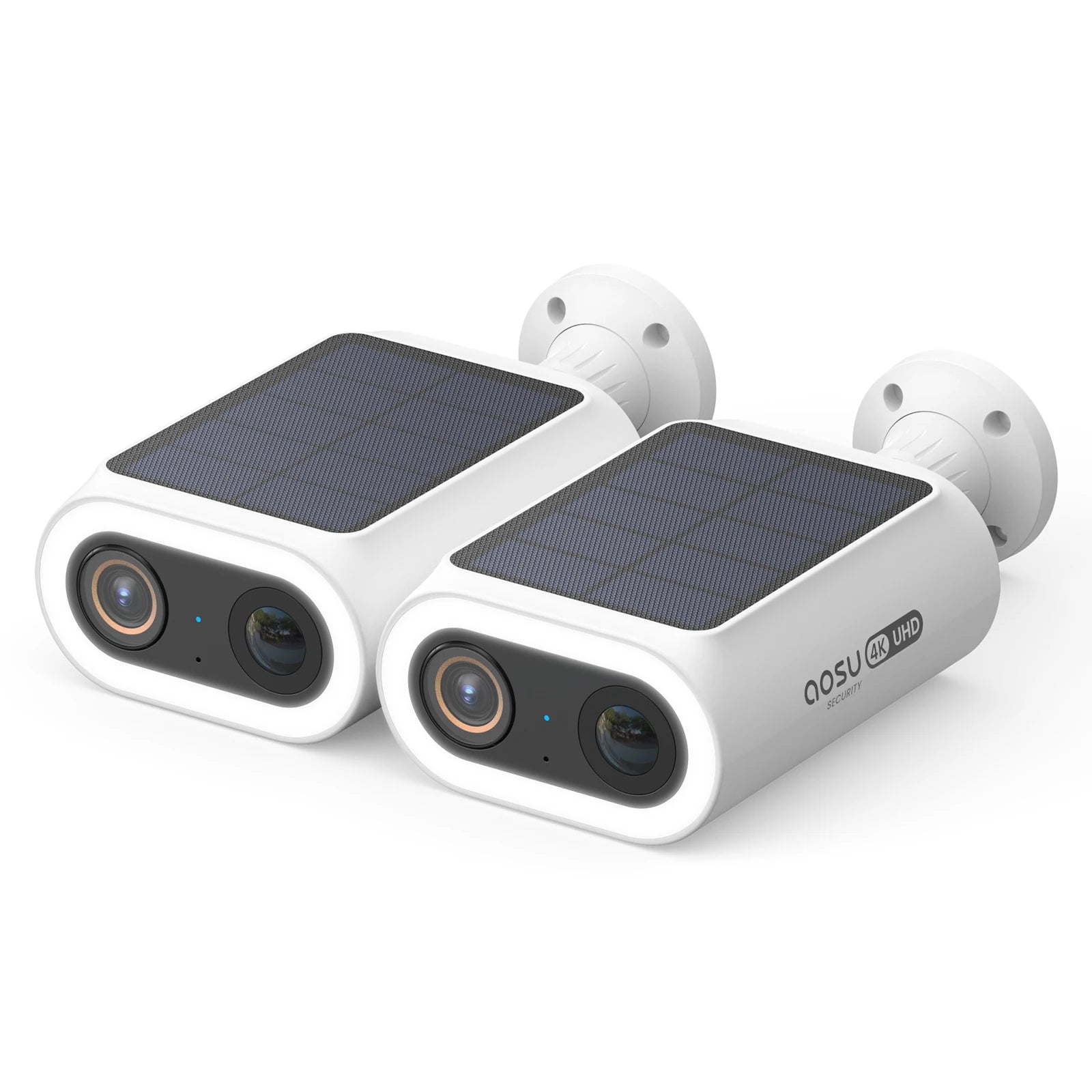 AOSU 4K UHD Solar Powered Wireless Home Security Camera 2pk
