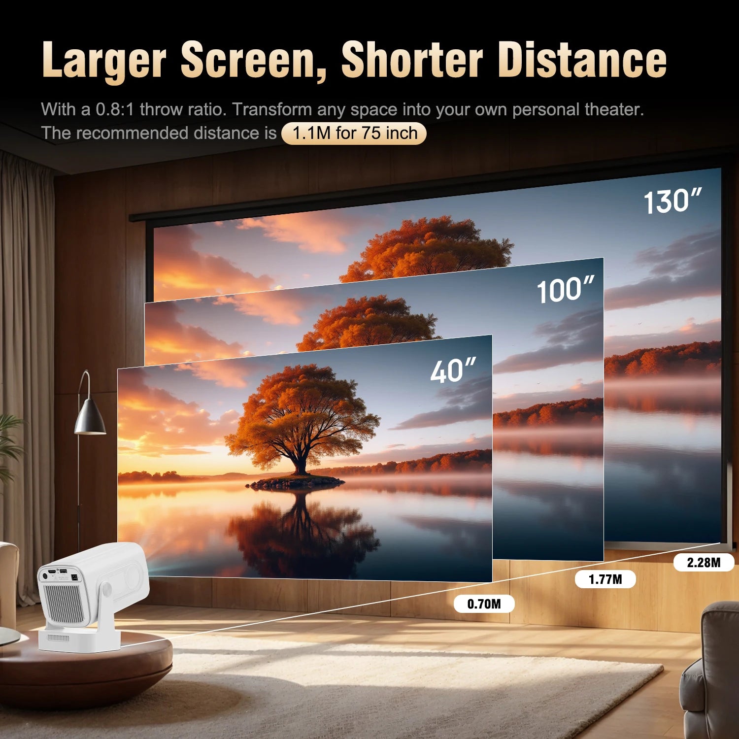 MAGCUBIC HY310 Portable Home Cinema Projector with Google Assistant