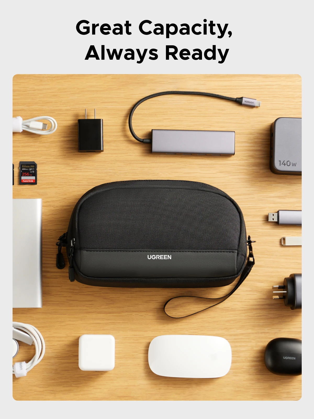 UGREEN Portable Tech Storage Travel Bag