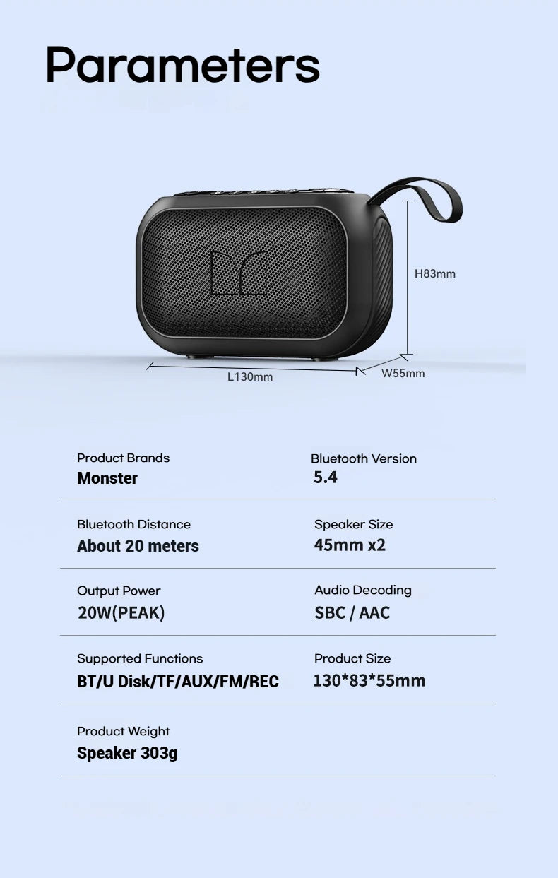 MONSTER M6 Portable Bluetooth Wireless Speaker