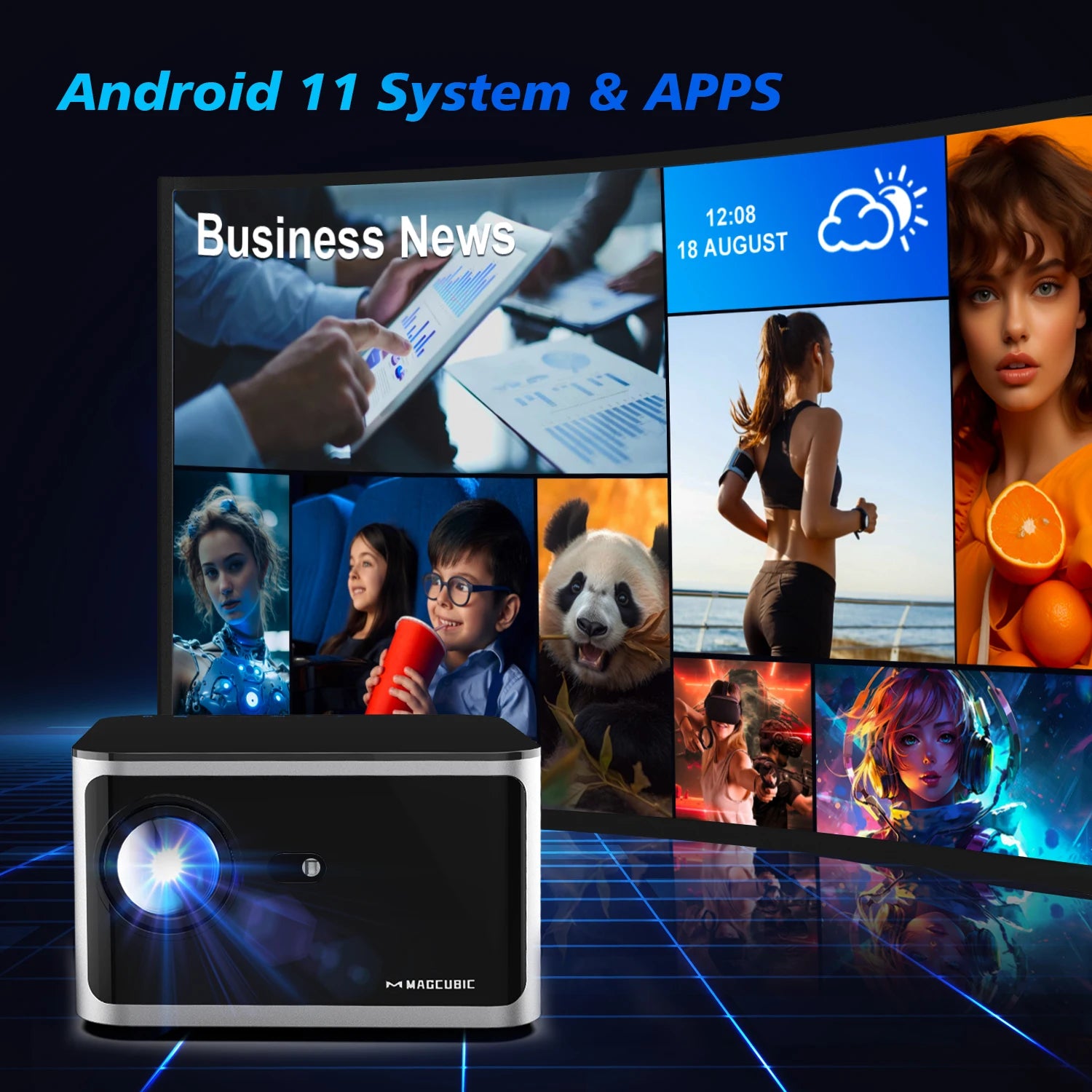 MAGCUBIC HY350 Pro Portable Bluetooth Home Cinema Projector