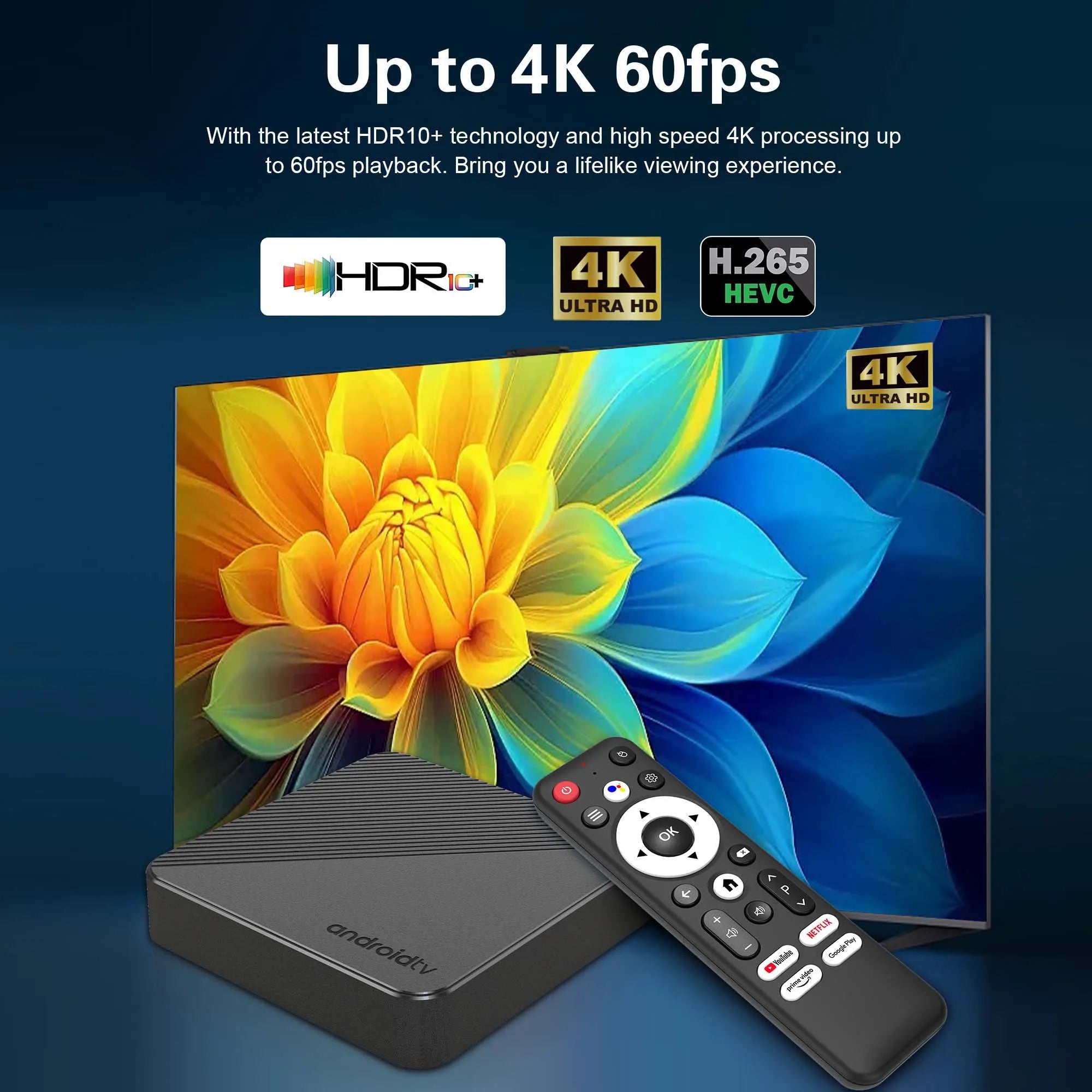 MORTAL T1S 4K Android TV Box with Google Assistant