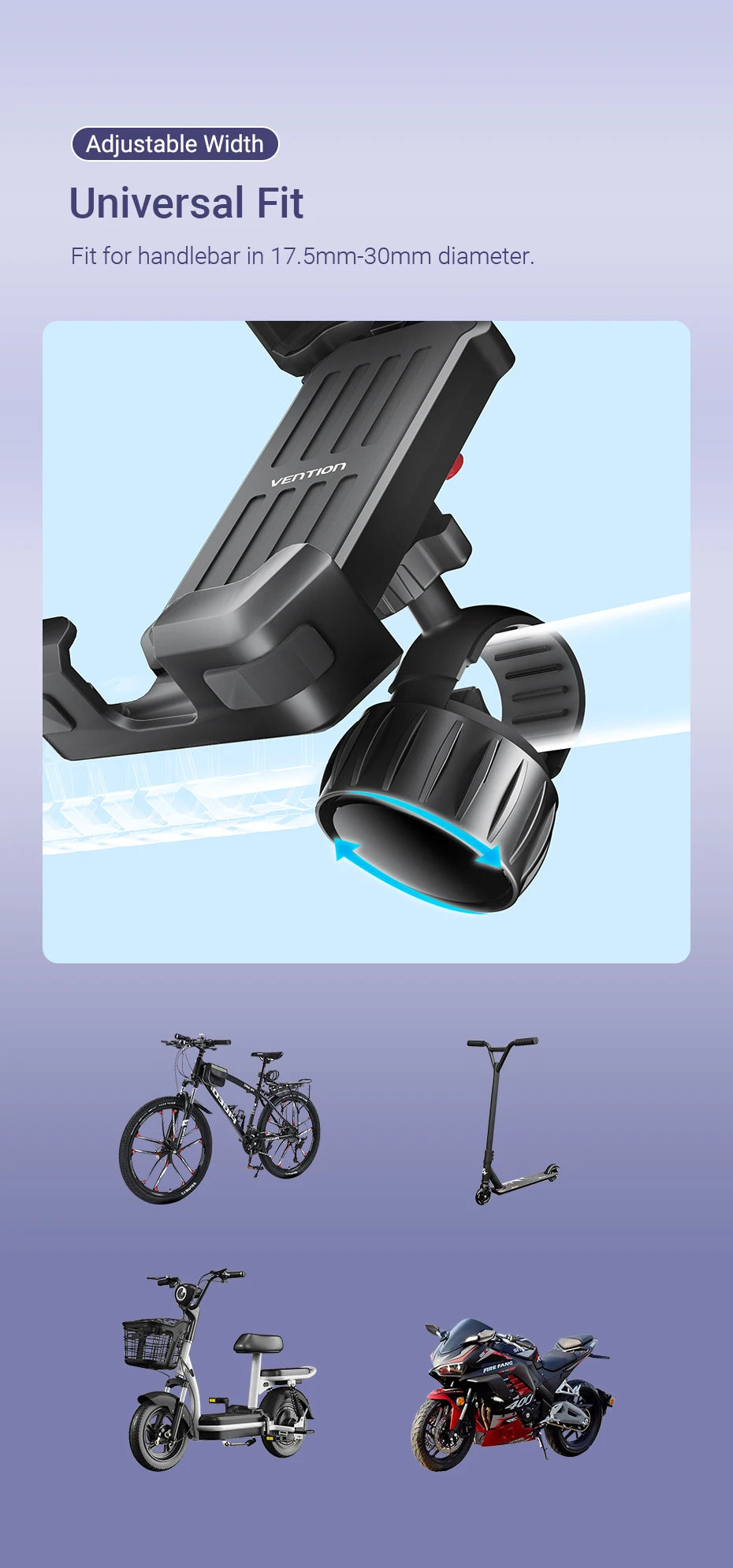 VENTION Universal Adjustable Bike Phone Mount
