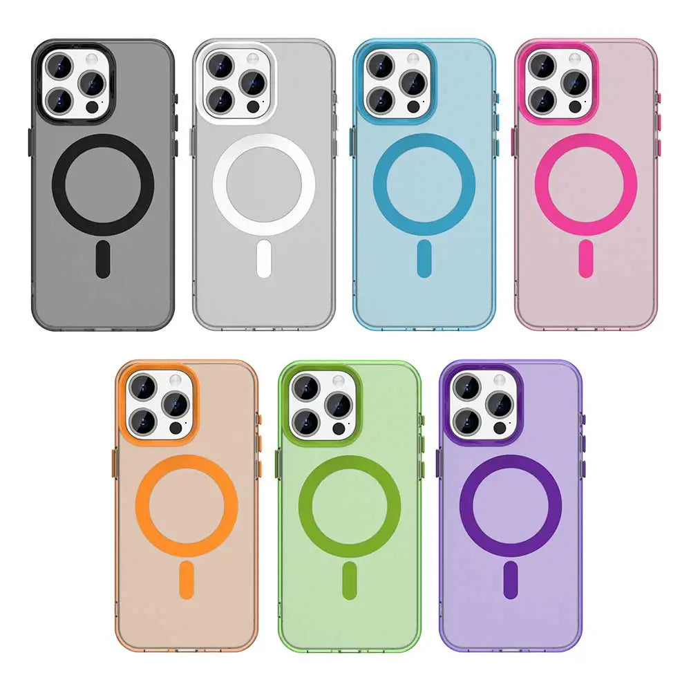 Transparent MagSafe Matte Case for Apple iPhone