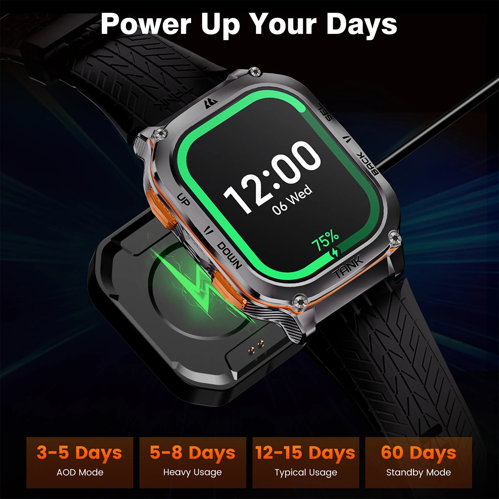 KOSPET Tank M3 Ultra 1.96" AMOLED GPS Smart Watch