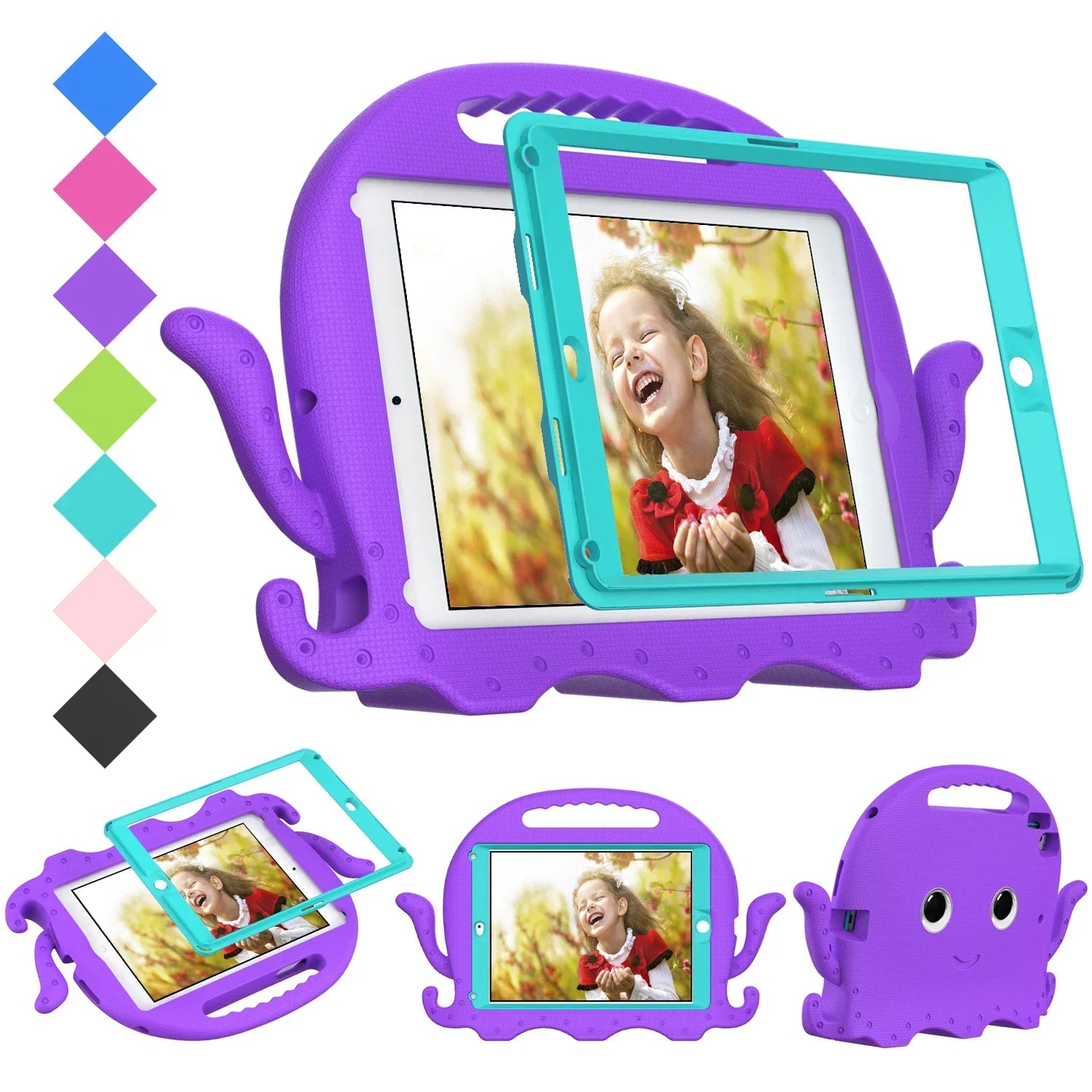Octopus Shockproof and Protective iPad Case for Kids