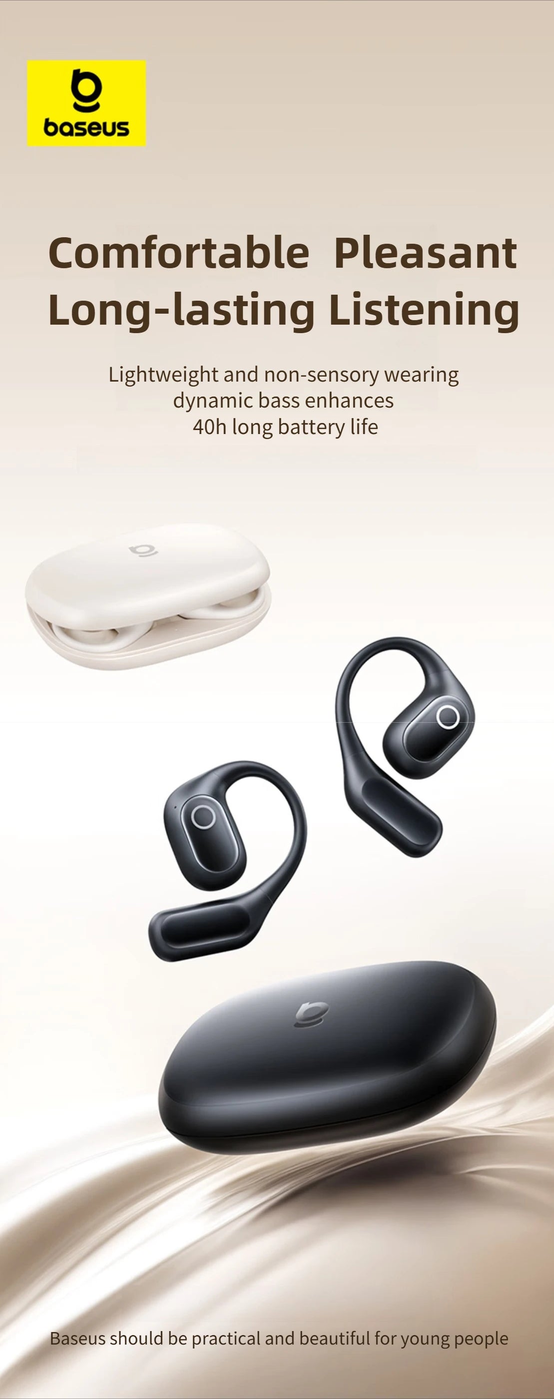 BASEUS Eli 2i Fit Bluetooth Wireless Open-Ear Headphones