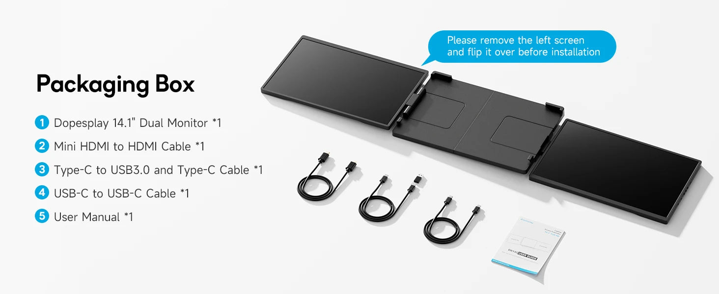 DOPESPLAY Full HD 14.1" Portable Monitor and Laptop Screen Extender