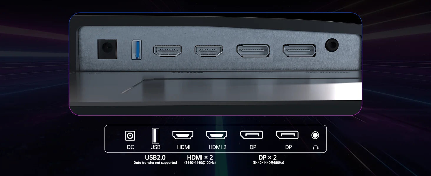 KTC 34" 180Hz UWQHD Curved Gaming Monitor - Black