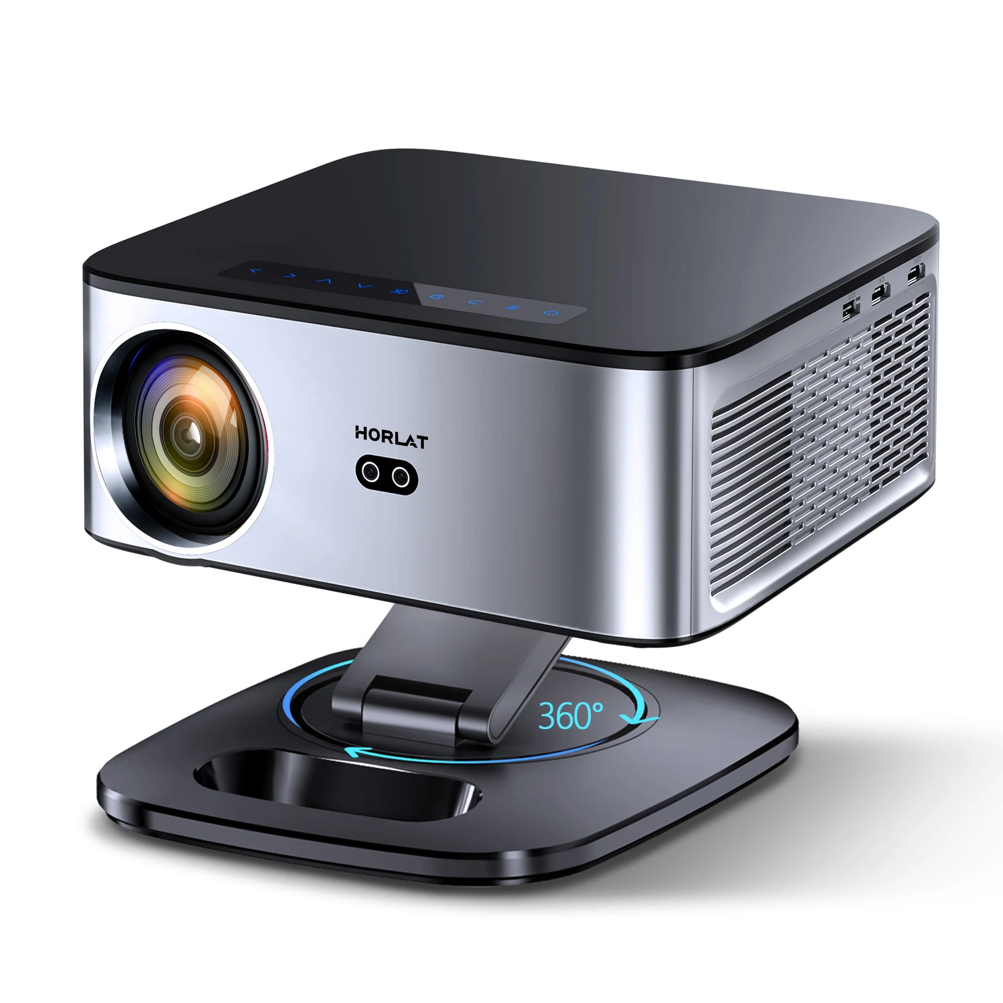Horlat projector on a white background