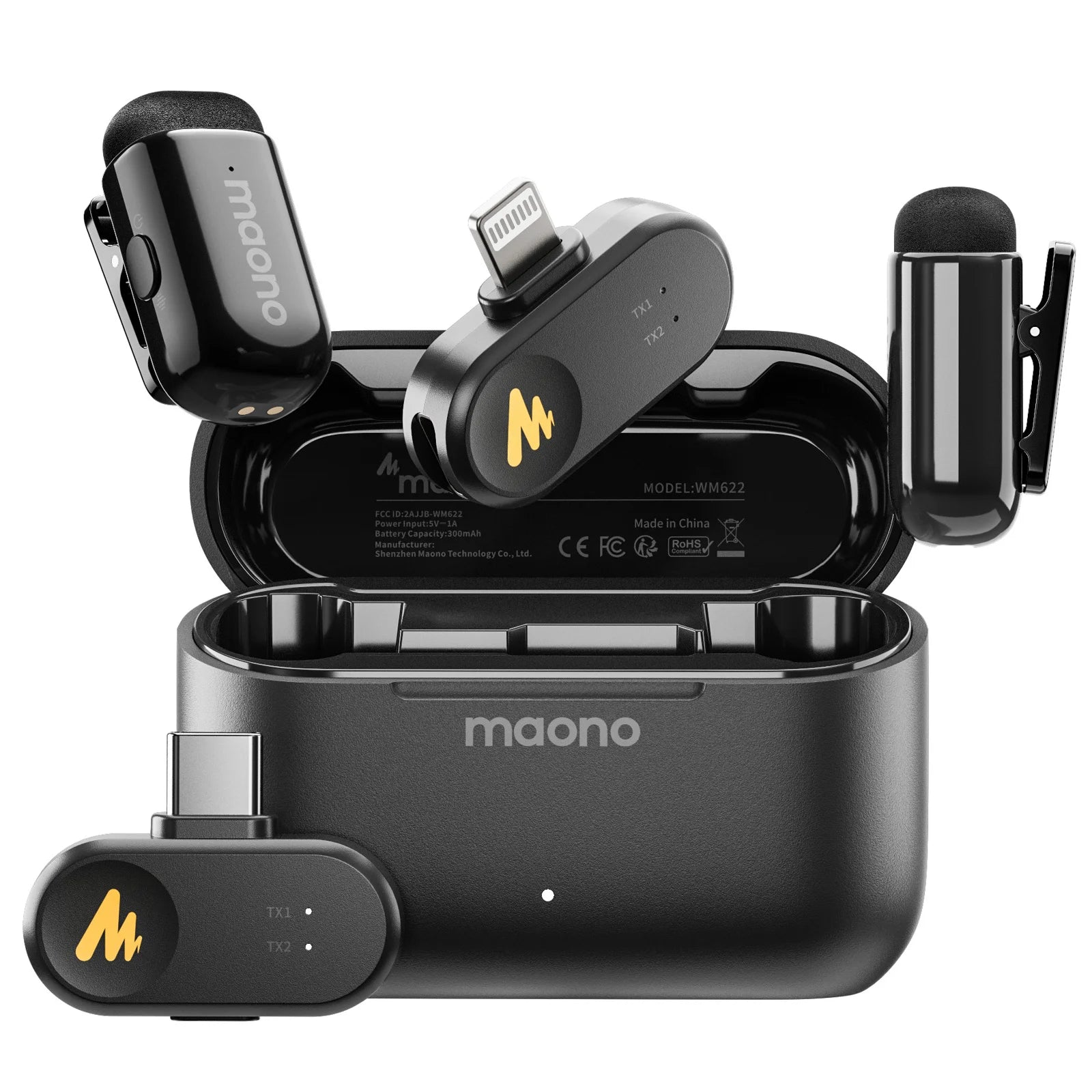 MAONO Wave T1 Mini Wireless Microphone with AI Voice Changer