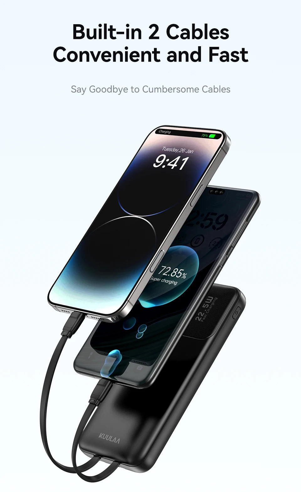 KUULAA 22.5W 10000mAh Fast Charging Portable Charger and Power Bank