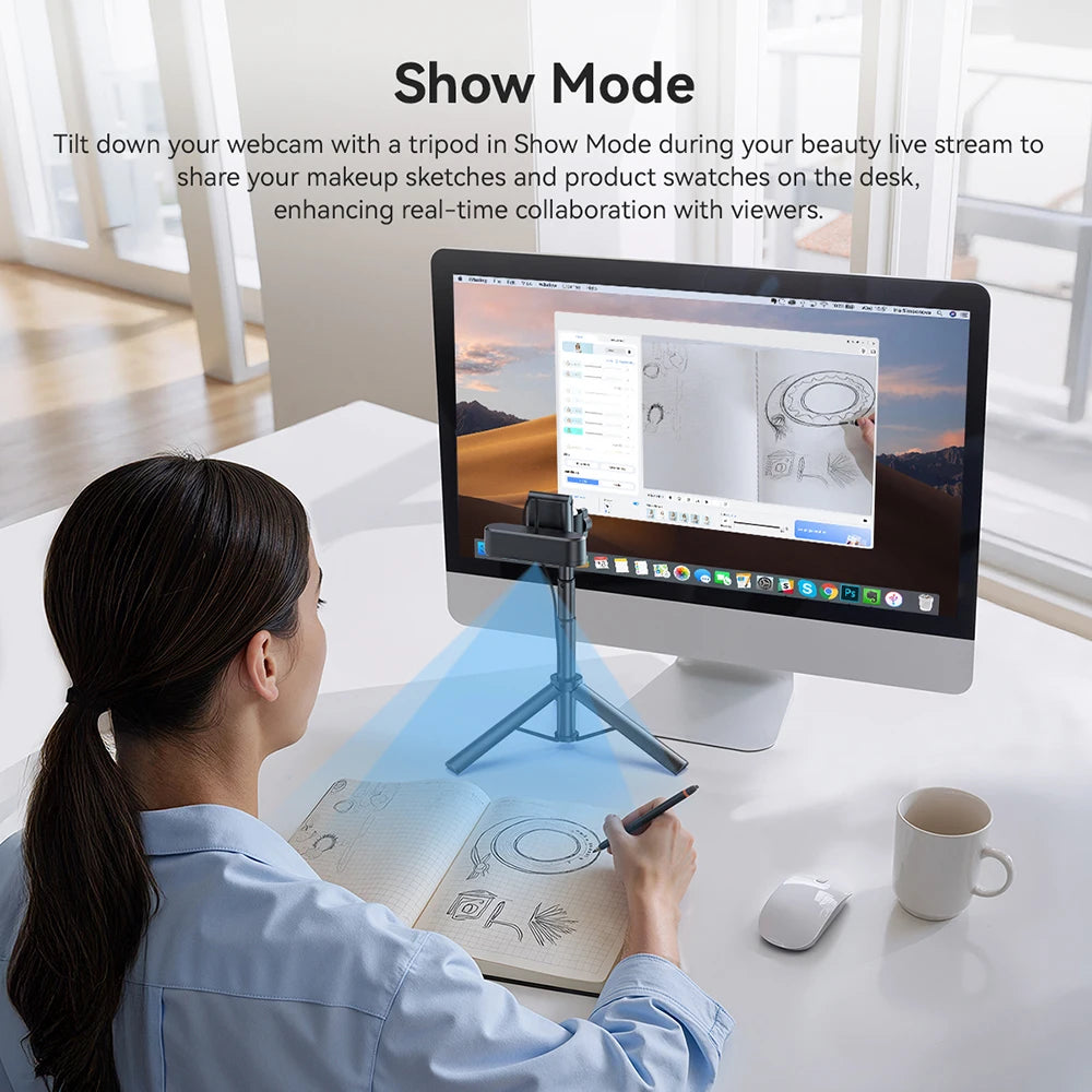 EMEET C60E 4K Dual Streaming Webcam with Tripod