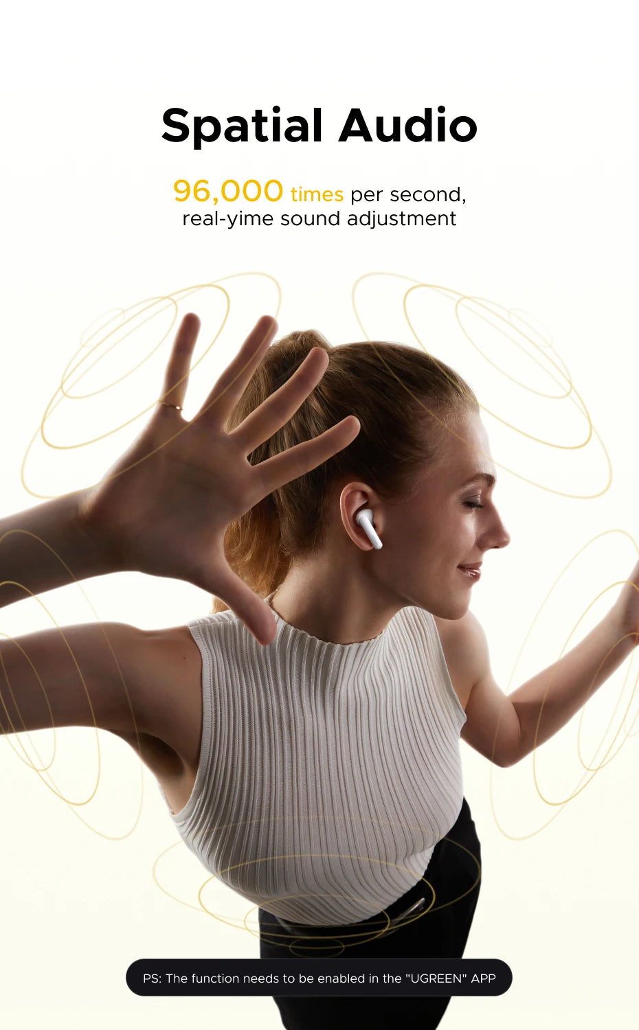 UGREEN LightBuds Magic Noice Cancelling Bluetooth Wireless Earphones