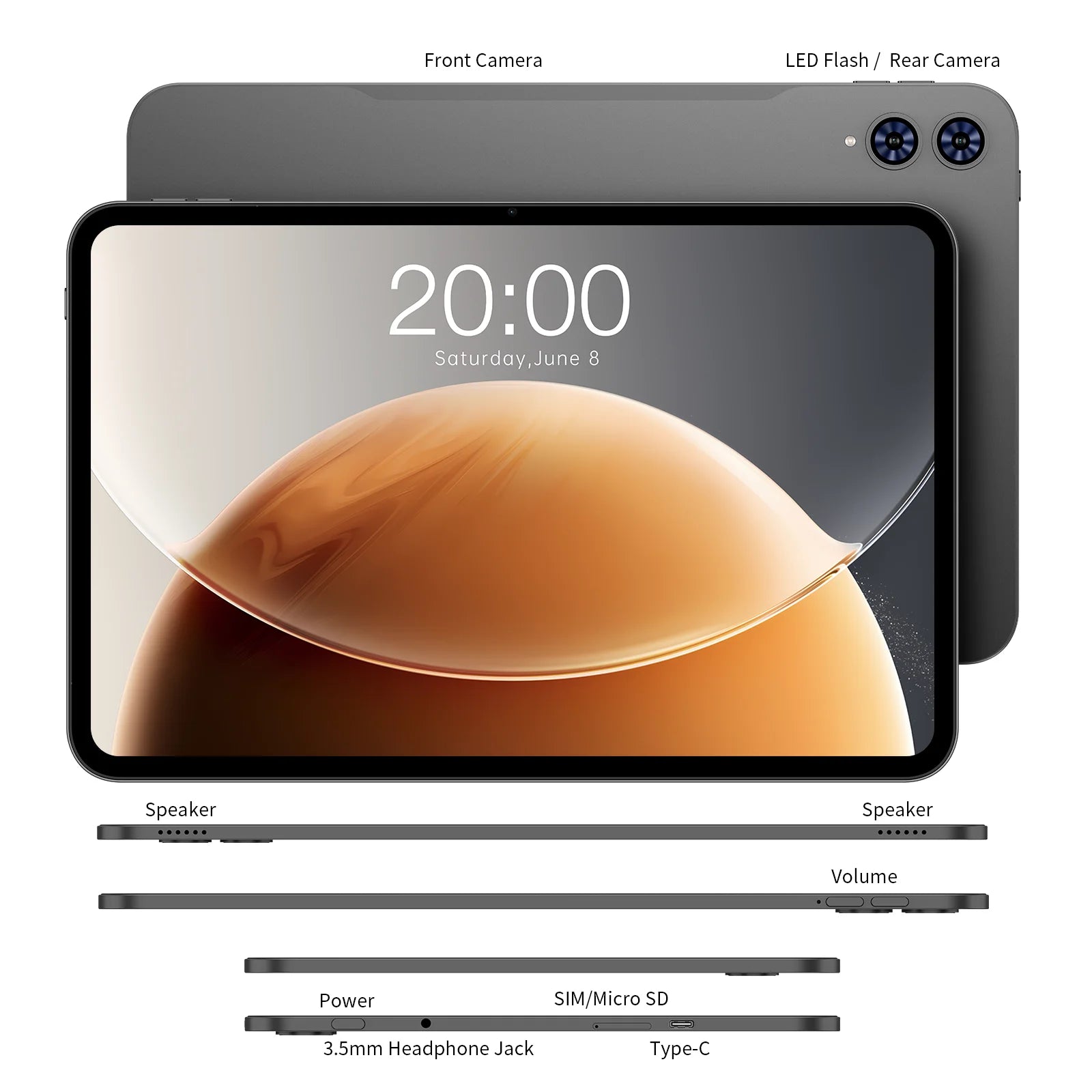 TECLAST T65 13.4" 4G Android Tablet - 128GB, Grey