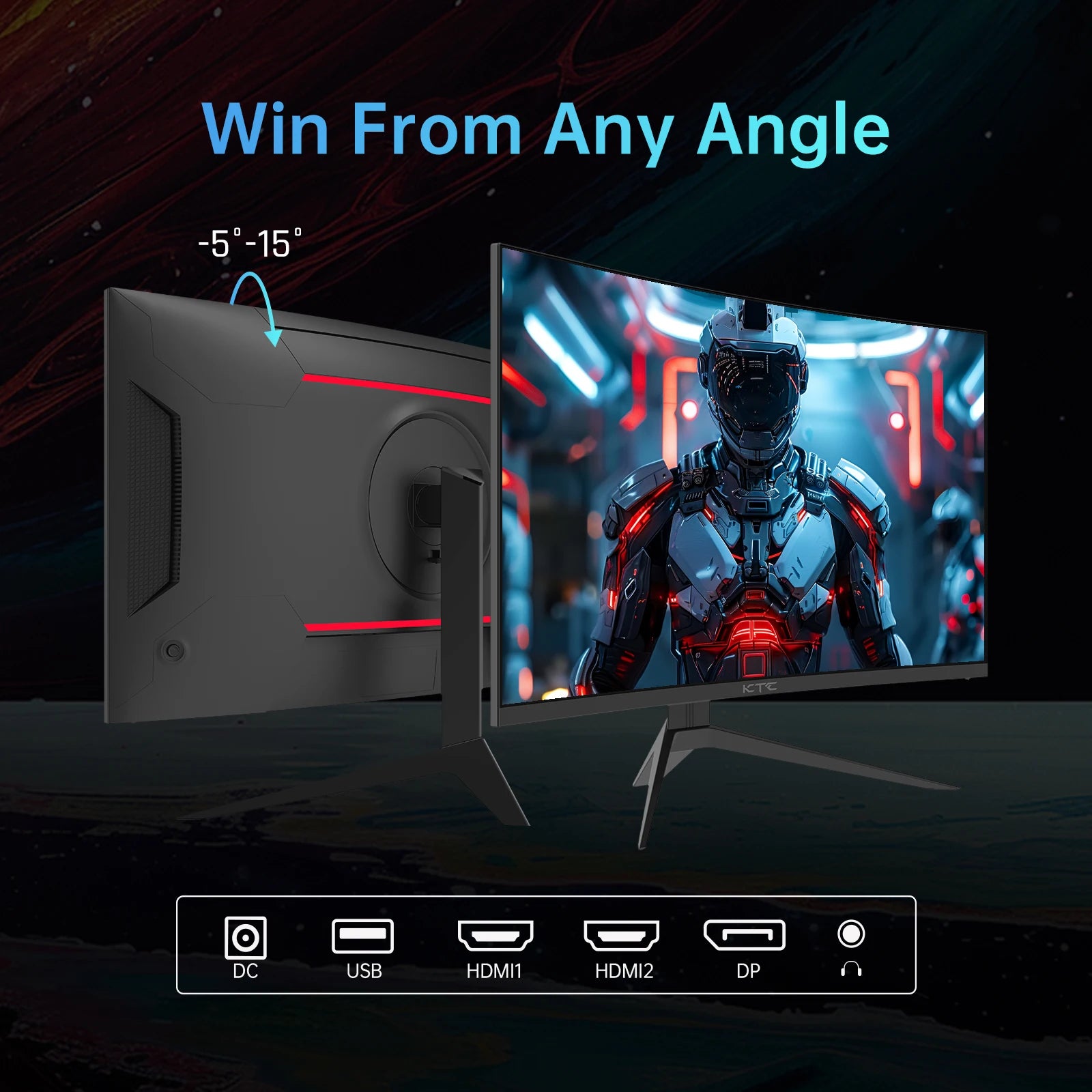 KTC 32" 240Hz FHD Curved Gaming Monitor - Black