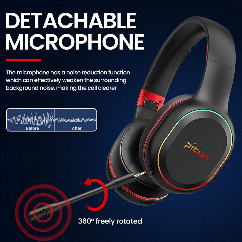 PICUN P80X RGB Bluetooth Wireless Gaming Headset