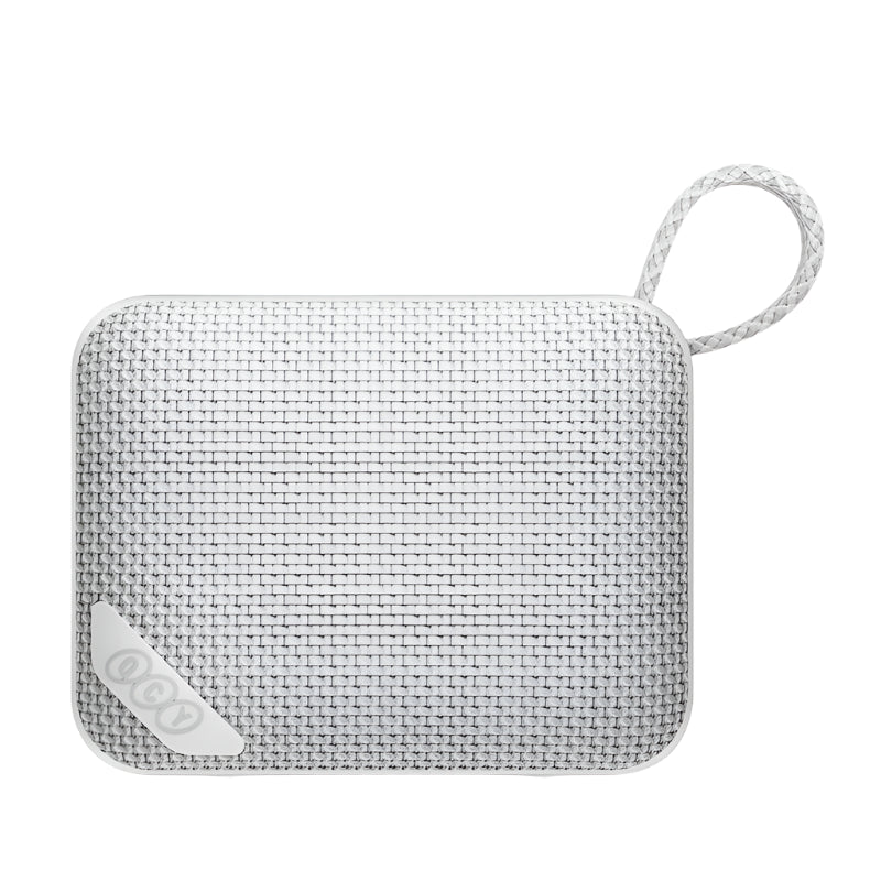 Textured portable device case with QCY logo on a white background