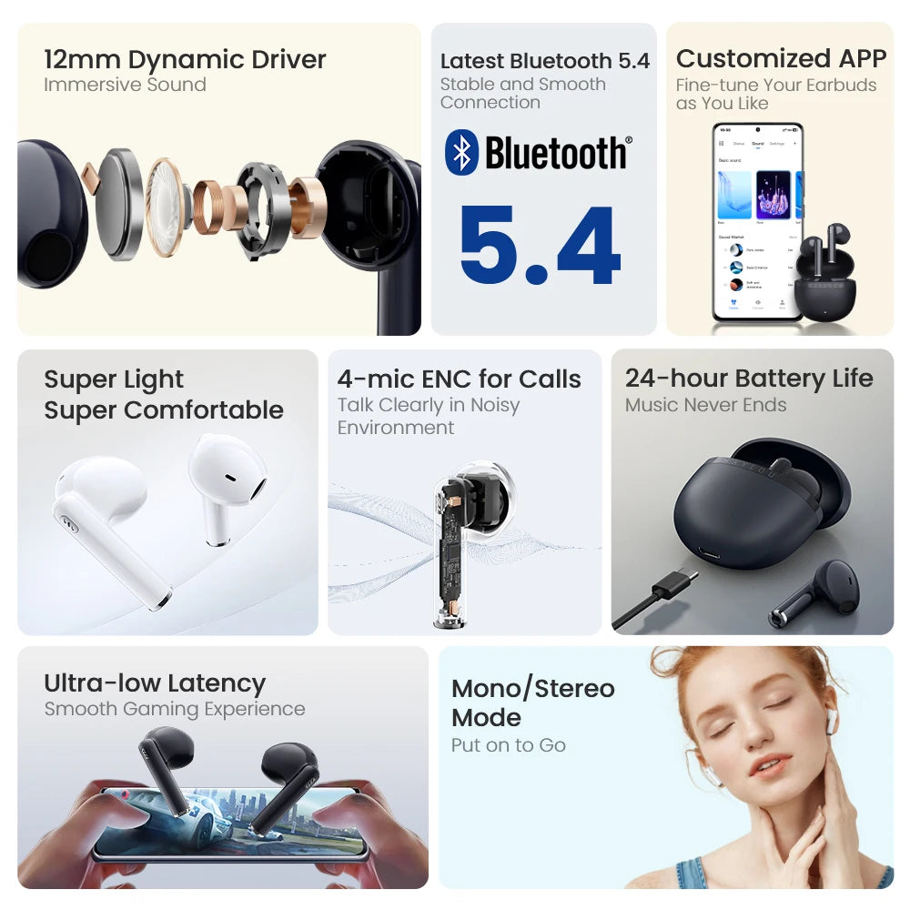HAYLOU X1 Plus ENC Bluetooth Wireless Earphones