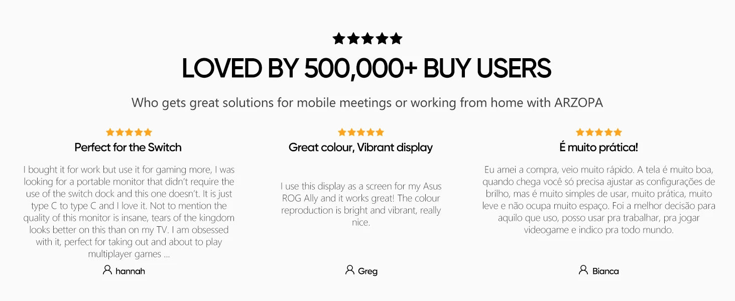 ARZOPA Z1FC Full HD 16.1" Portable Monitor with Integrated Stand