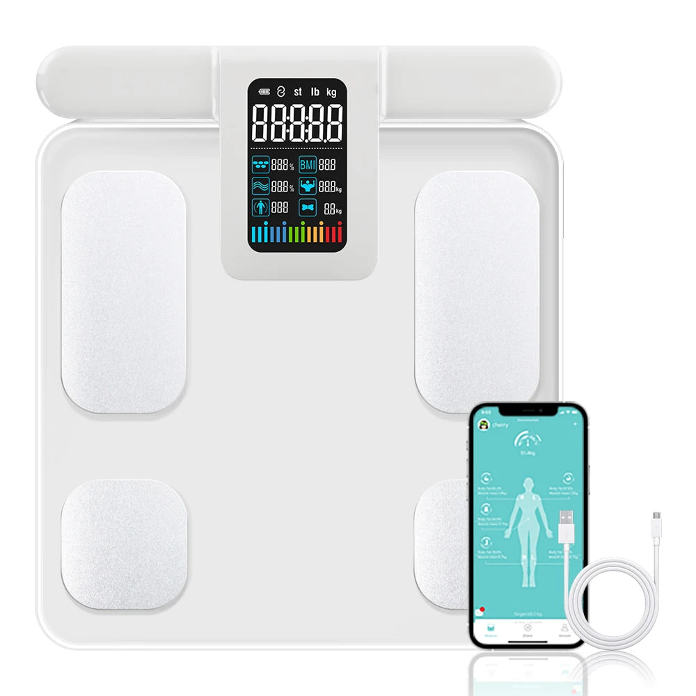 FITDAYS FG2015ULB Bluetooth Smart Body Scales - White