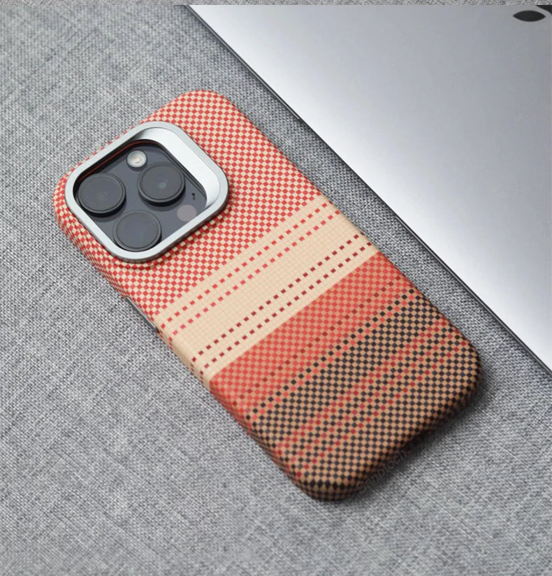 Carbon Fibre Textured MagSafe Case for iPhone with Stand